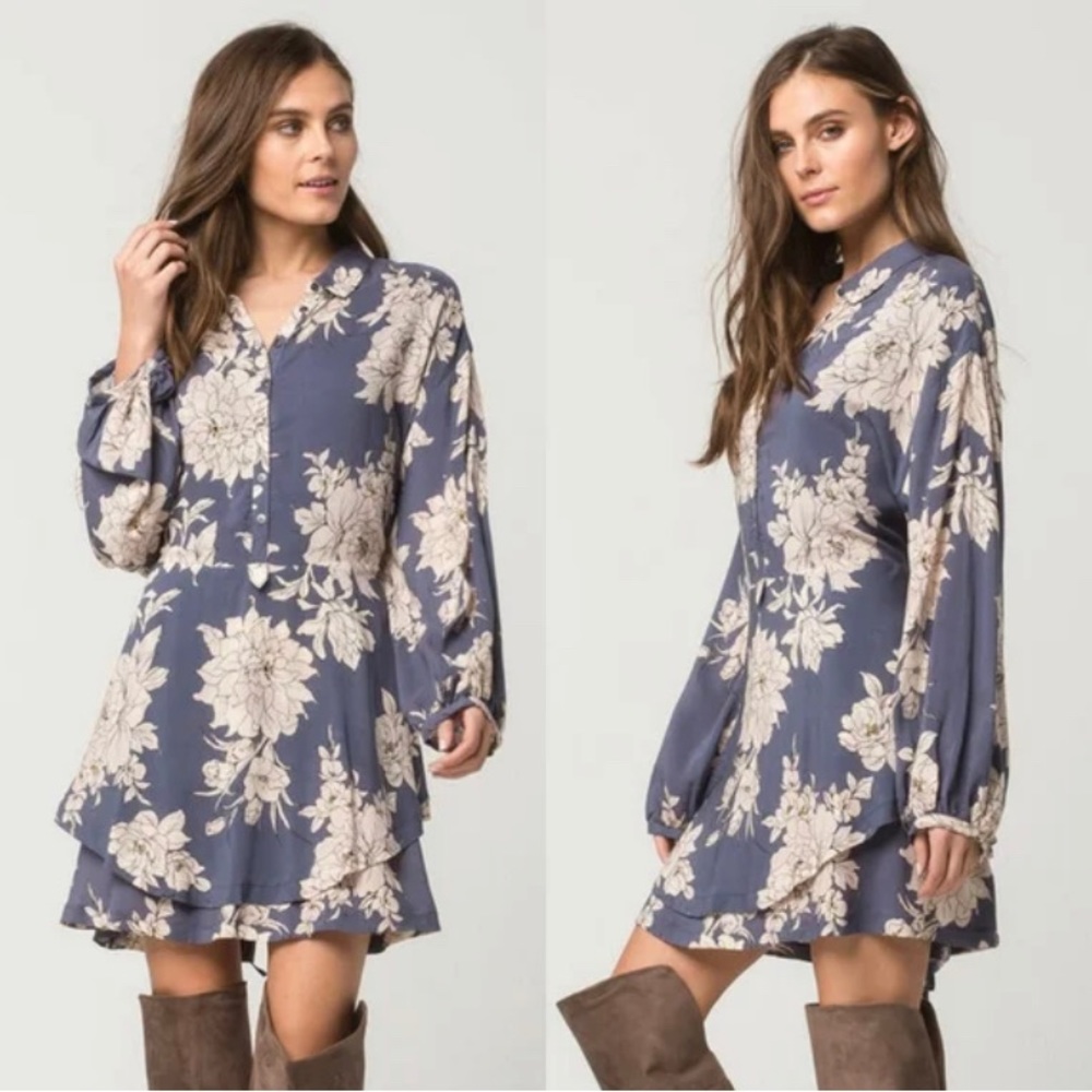 FREE PEOPLE FLORAL MINI DRESS